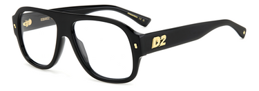 Men Premium Dsquared2 Eyeglasses: D2 0125 - Black - SpecSMART Eye Clinic (Diagonal View)